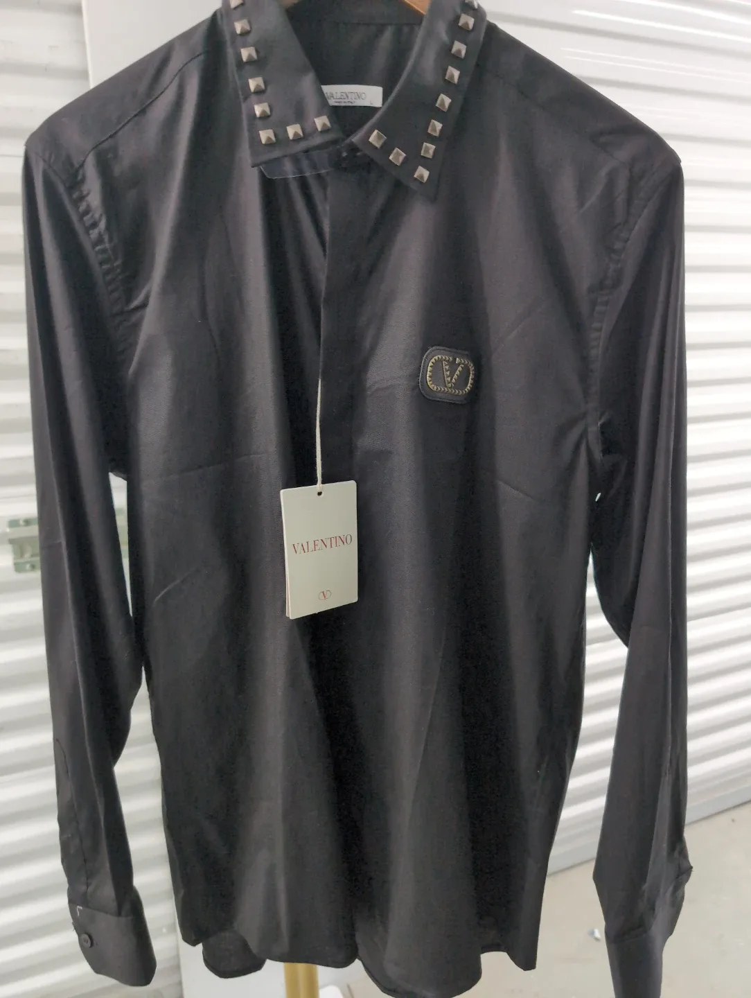 Valentino Black Studded Shirt - Size L