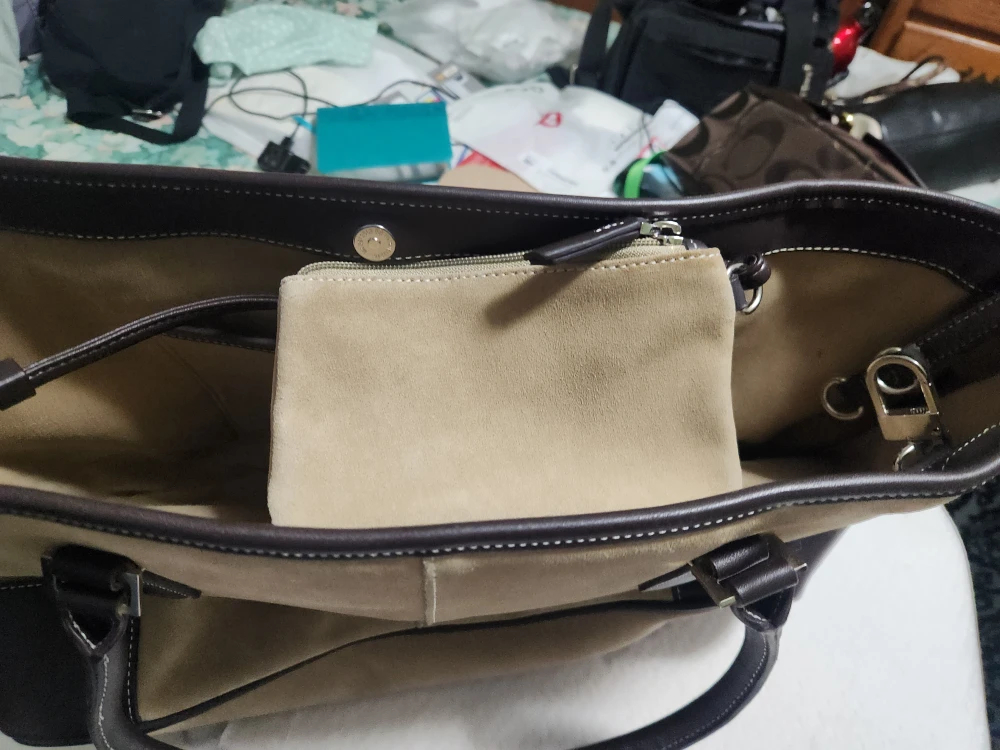 Coach Suede Leather Tote Bag - photo 2