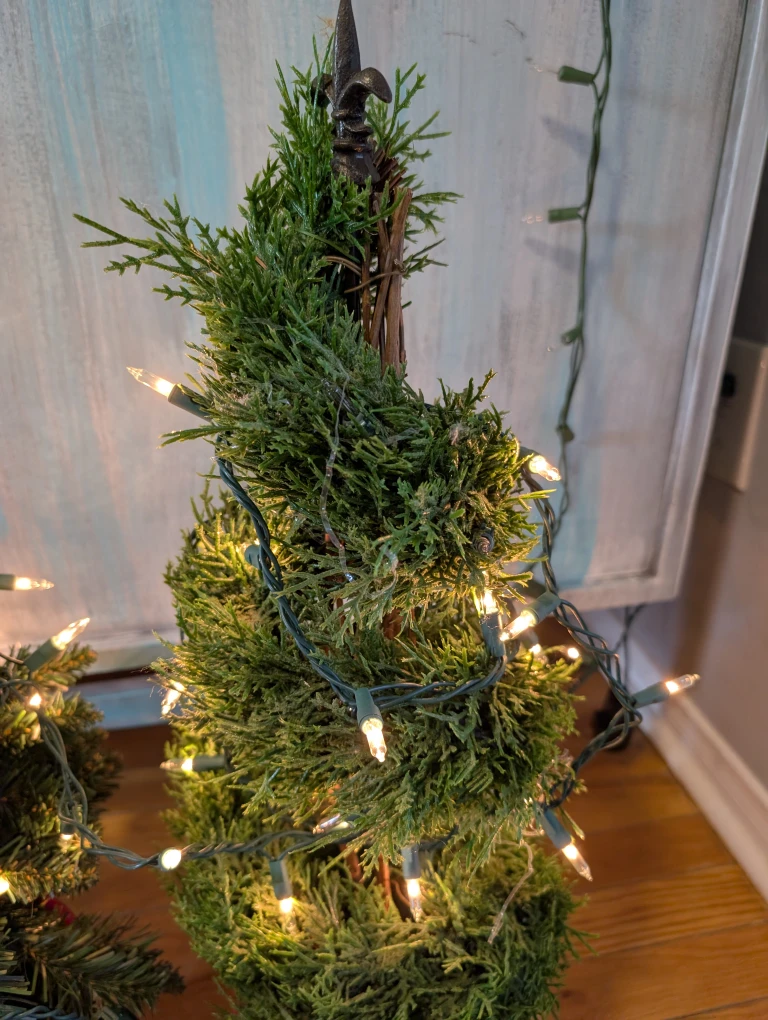 Two Small 26" Christmas Trees with Lights - photo 3