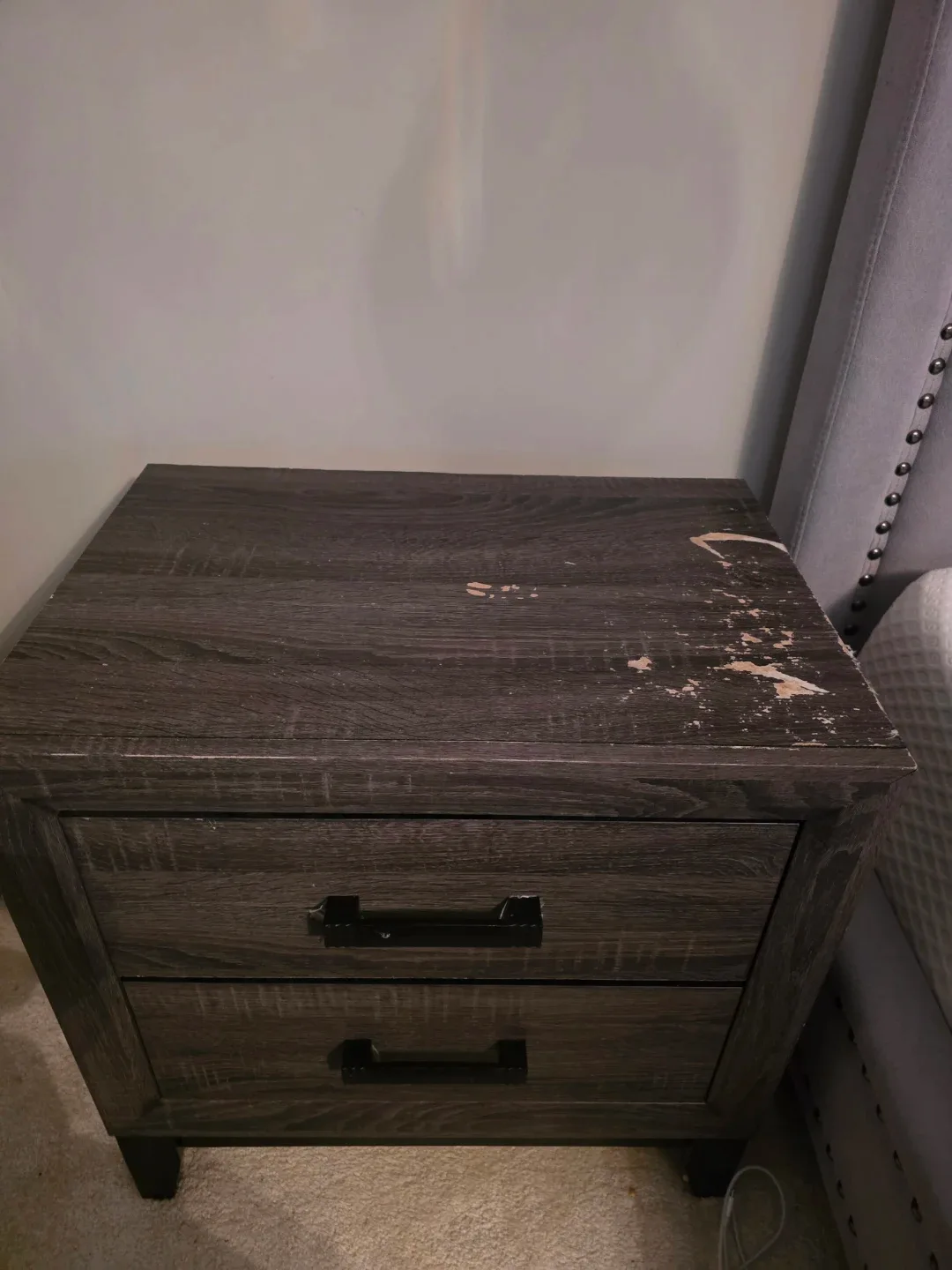 Wood Nightstand with Drawers - Dark Brown image indicator(2)