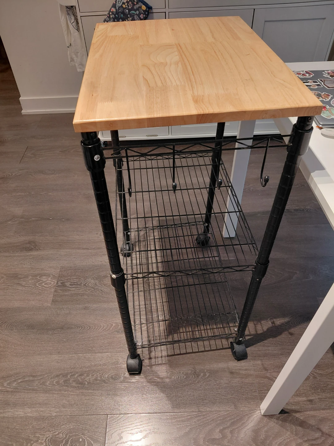 Kitchen Island Cart with Wood Top - photo 2