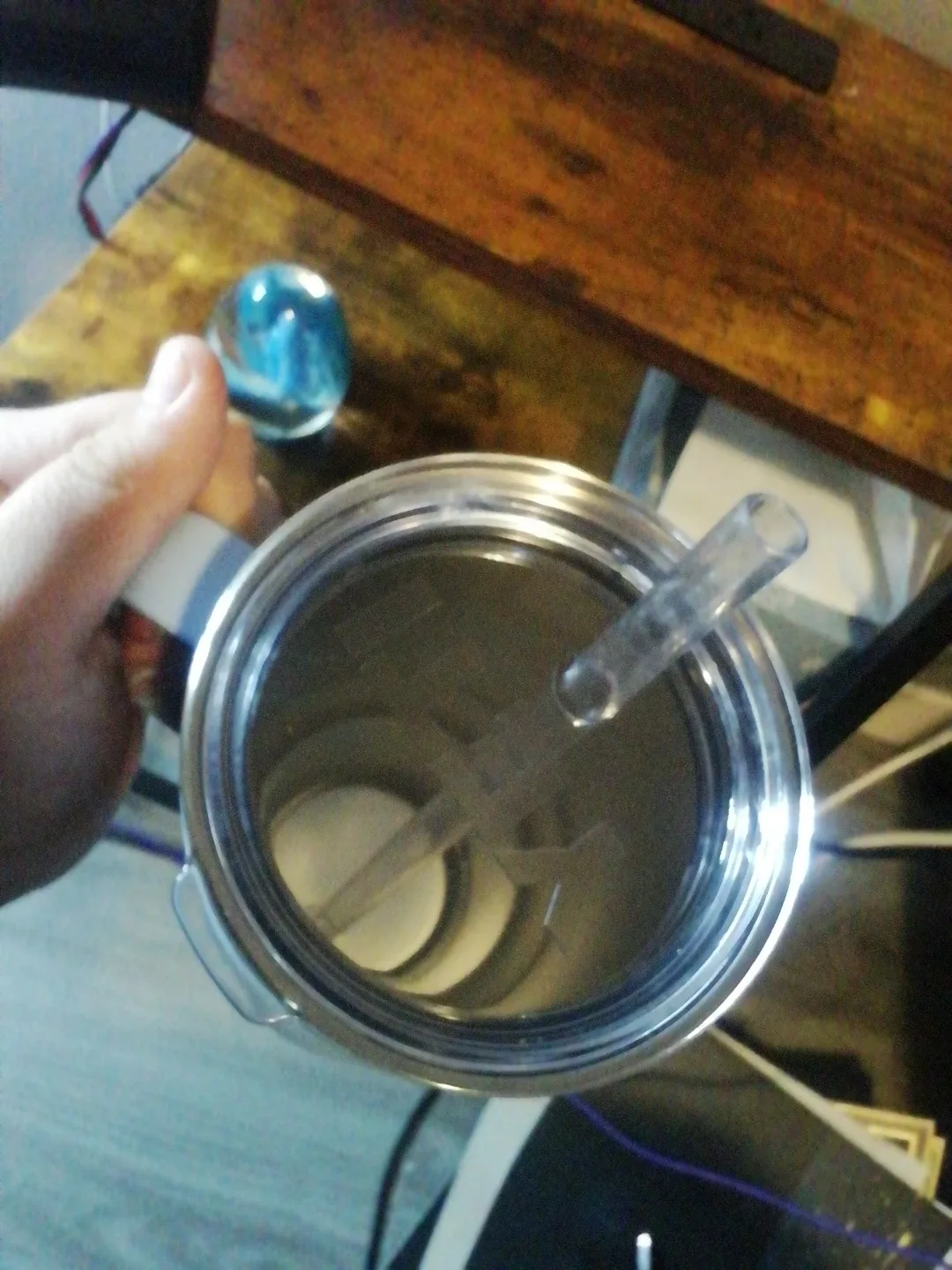 YETI ice/baby Blue Tumbler cup with Handle image indicator(3)