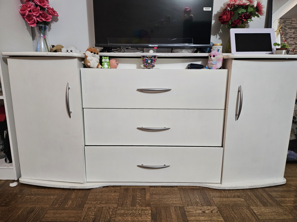 White Wooden Cabinet with Drawers