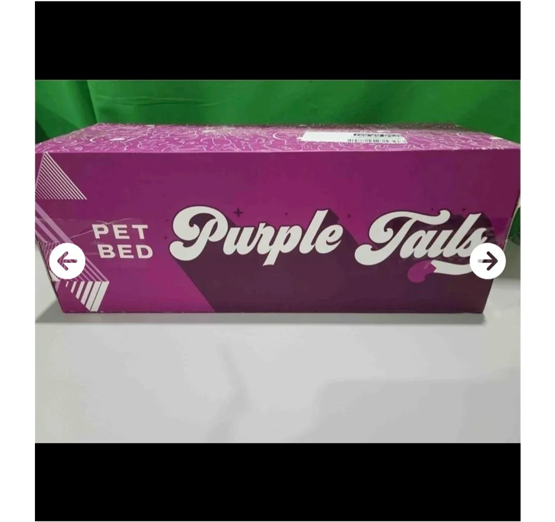 New Purple Tails Donut Dog Bed – Size Medium – Color Peach image indicator(2)