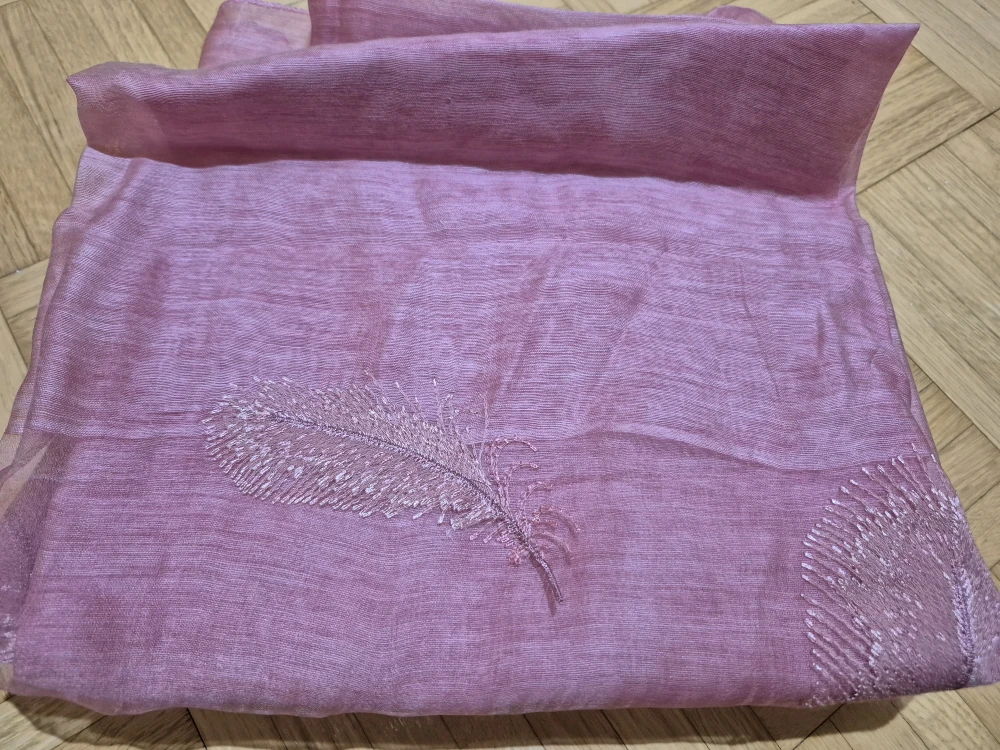 Pink Feather Scarf