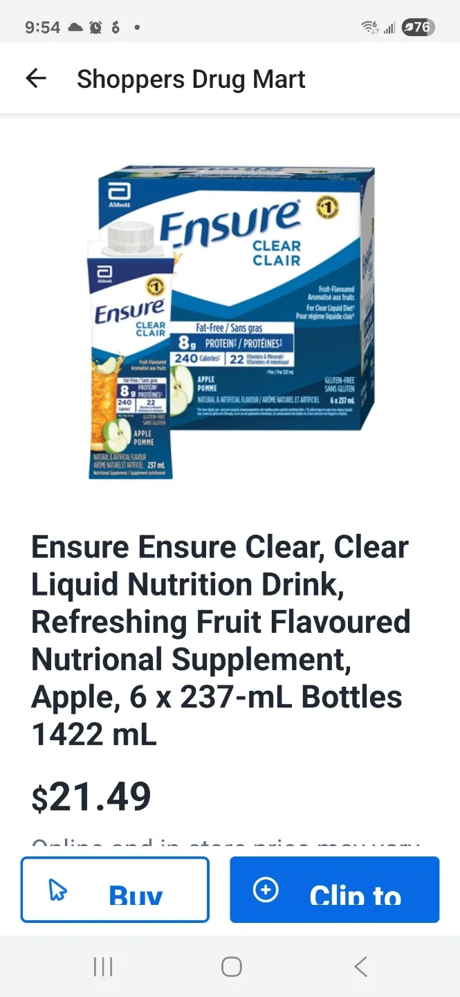 Ensure Clear Nutritional Supplement.Apple Flavor. 6x237 ml image indicator(2)