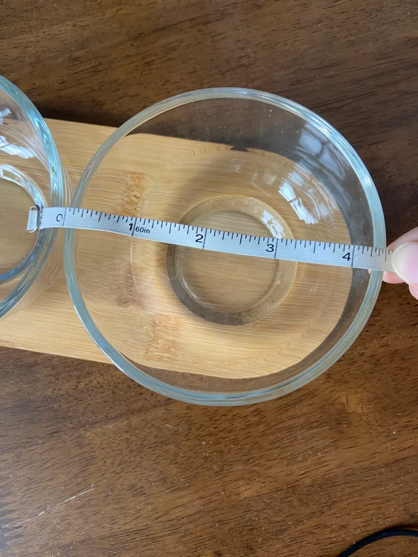 Glass serving Bowls with tray image indicator(3)