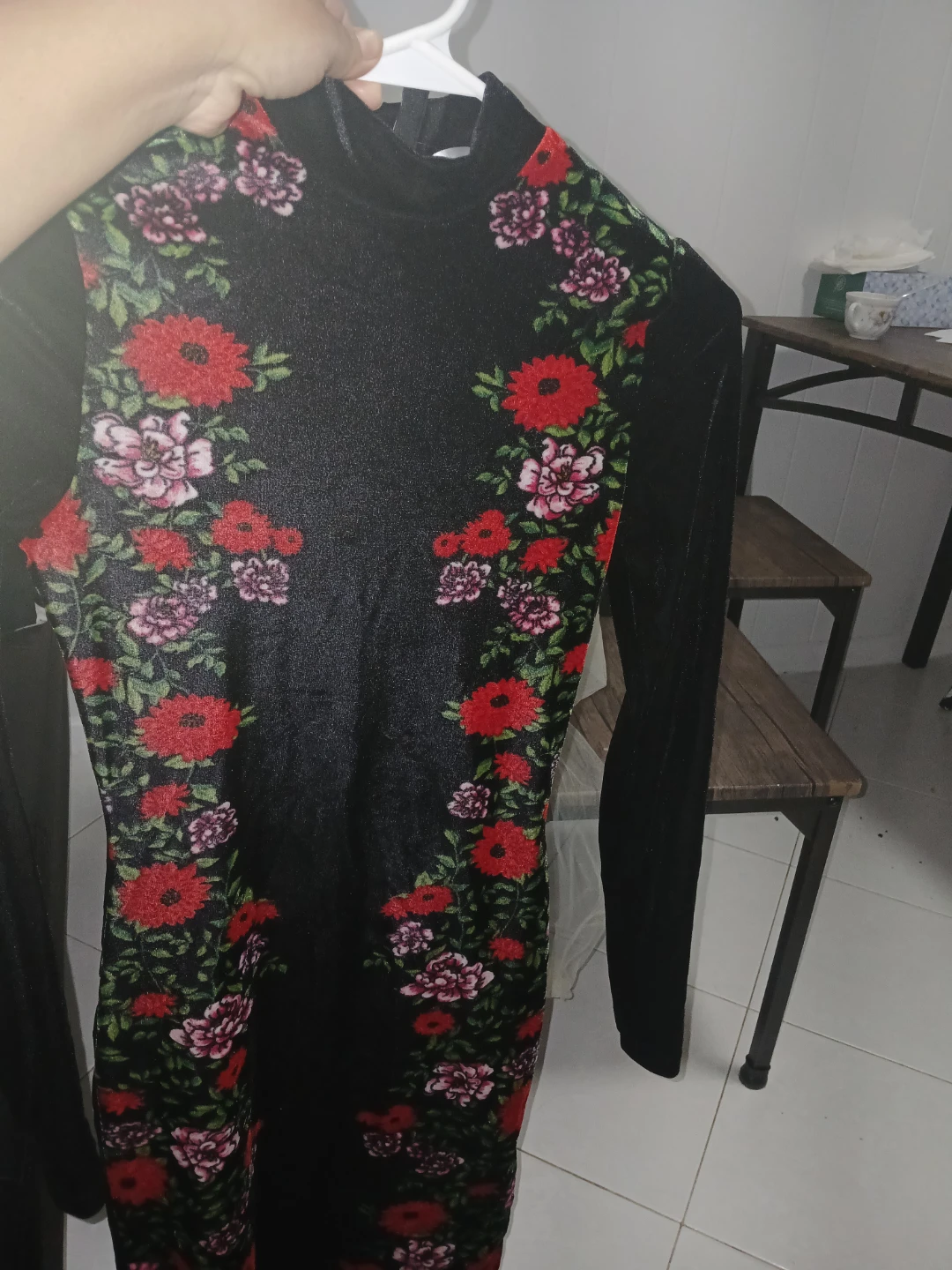 H&M Divided Black Floral Dress - Size 4