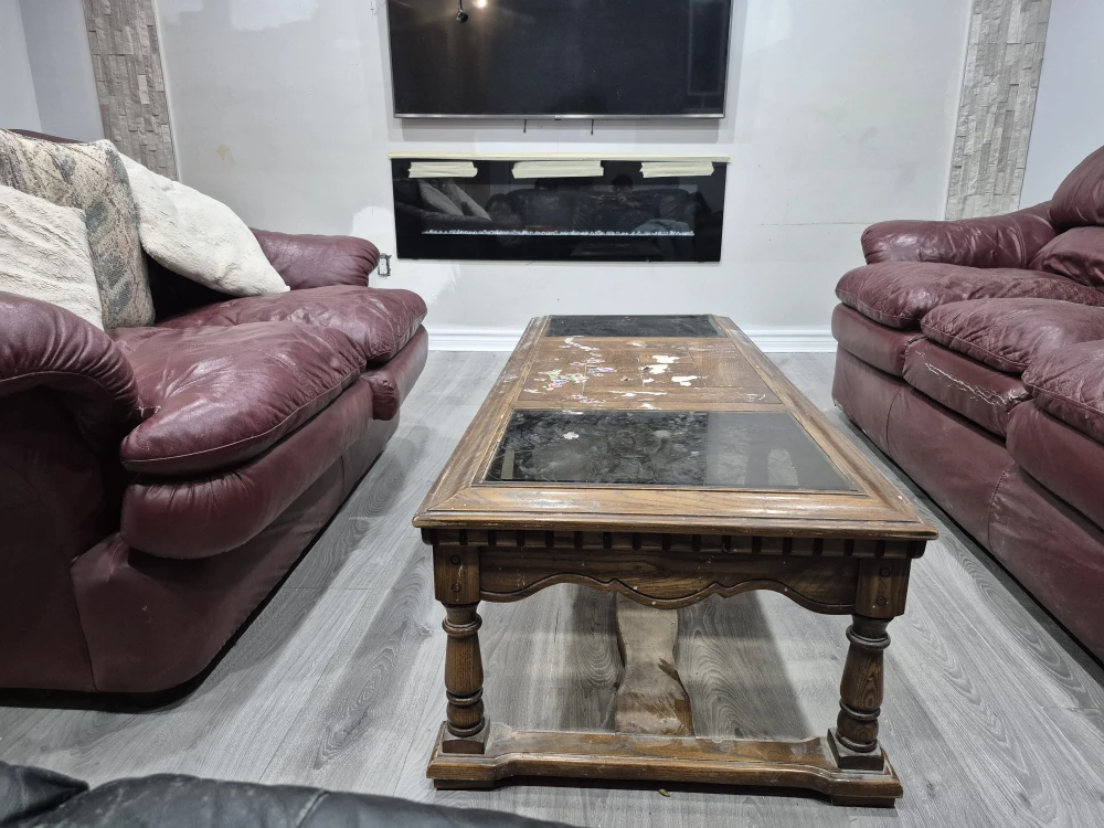 Burgundy Sofa Set - photo 2