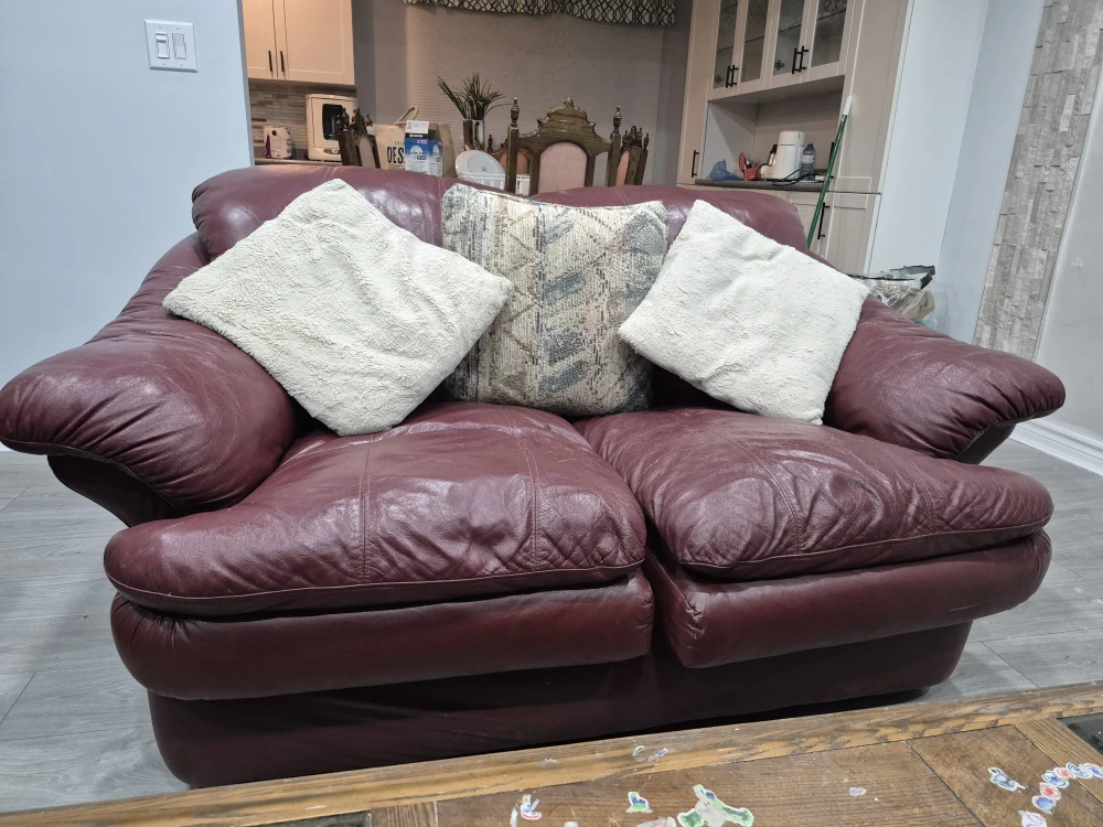 Burgundy Sofa Set - photo 3