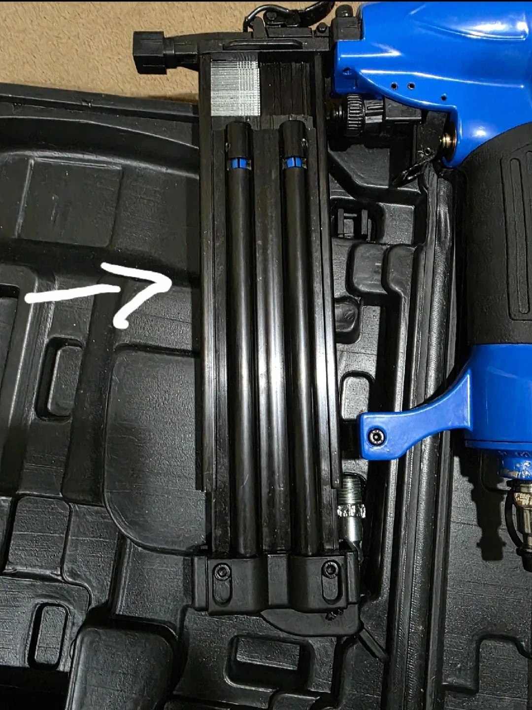 Like New Mastercraft Air Powered Brad Nailer With Nails And Oil image indicator(4)