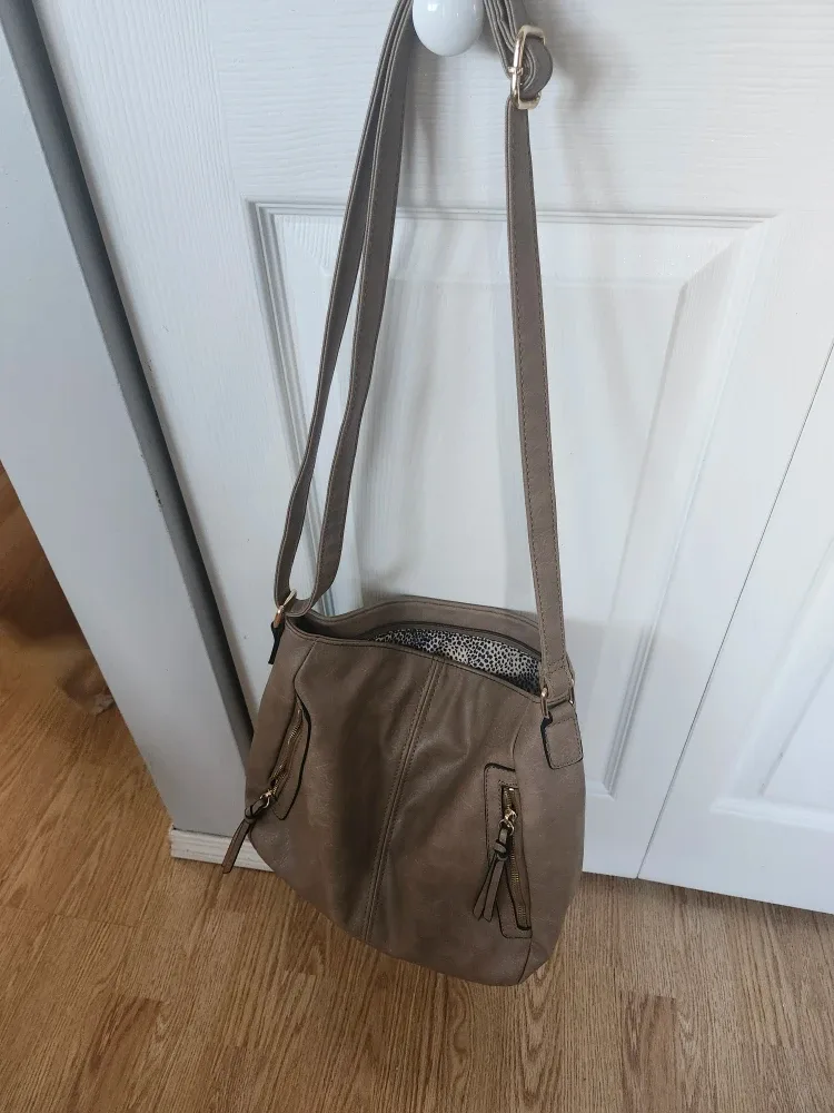 Taupe  soft leather handbag