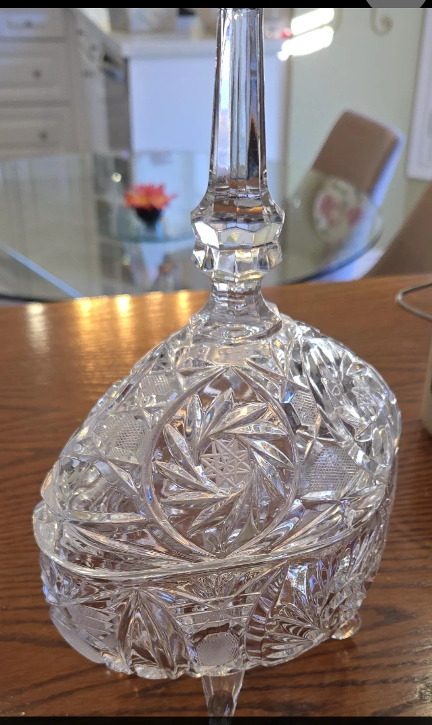 Vintage Crystal Candy Dish with Lid
