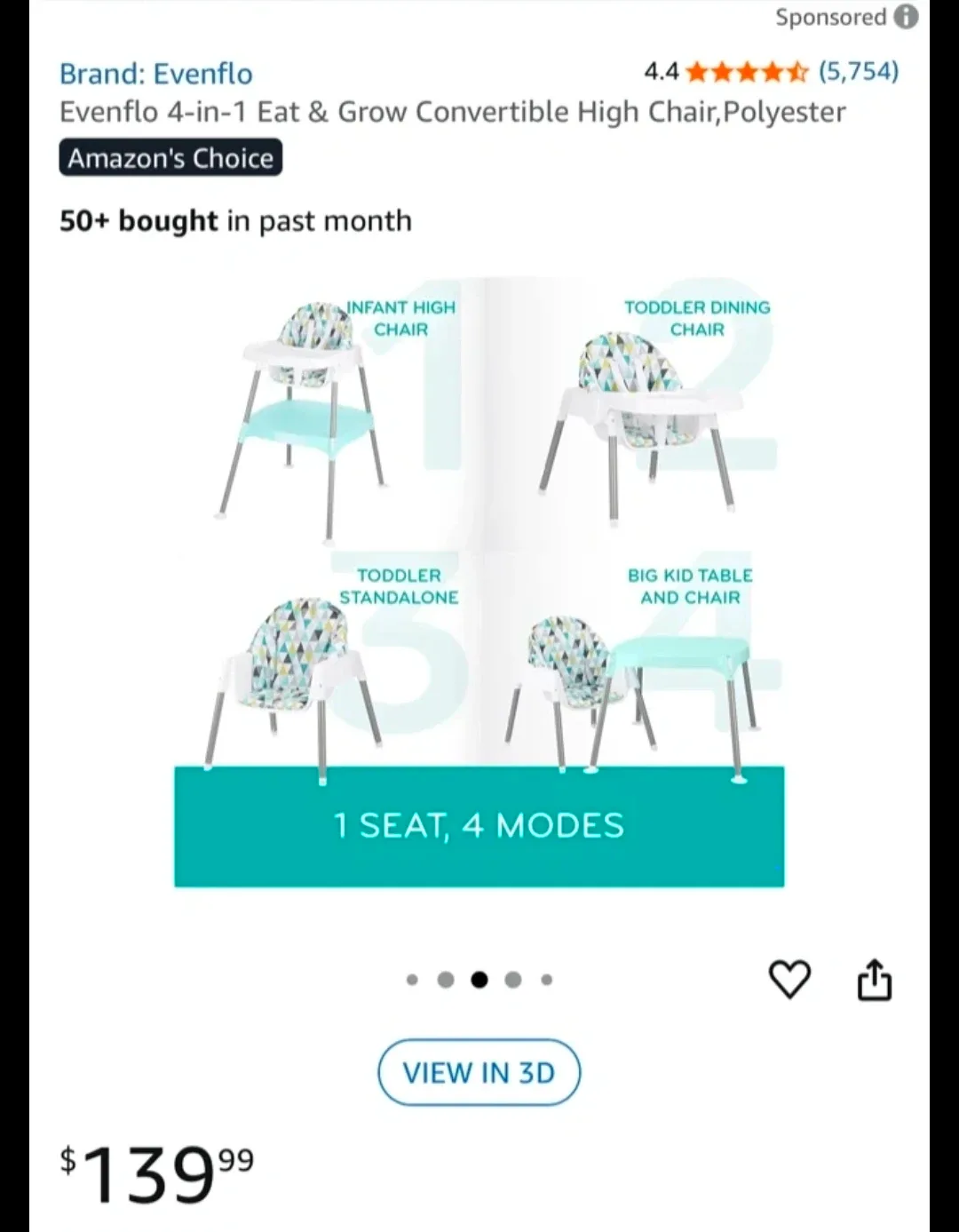 Evenflo 4-in-1 High Chair - Prisim image indicator(7)