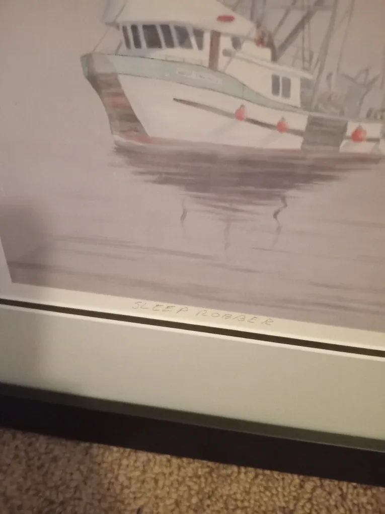 Hangable Framed  Autographed Painting of Sailboat McMurrary image indicator(7)