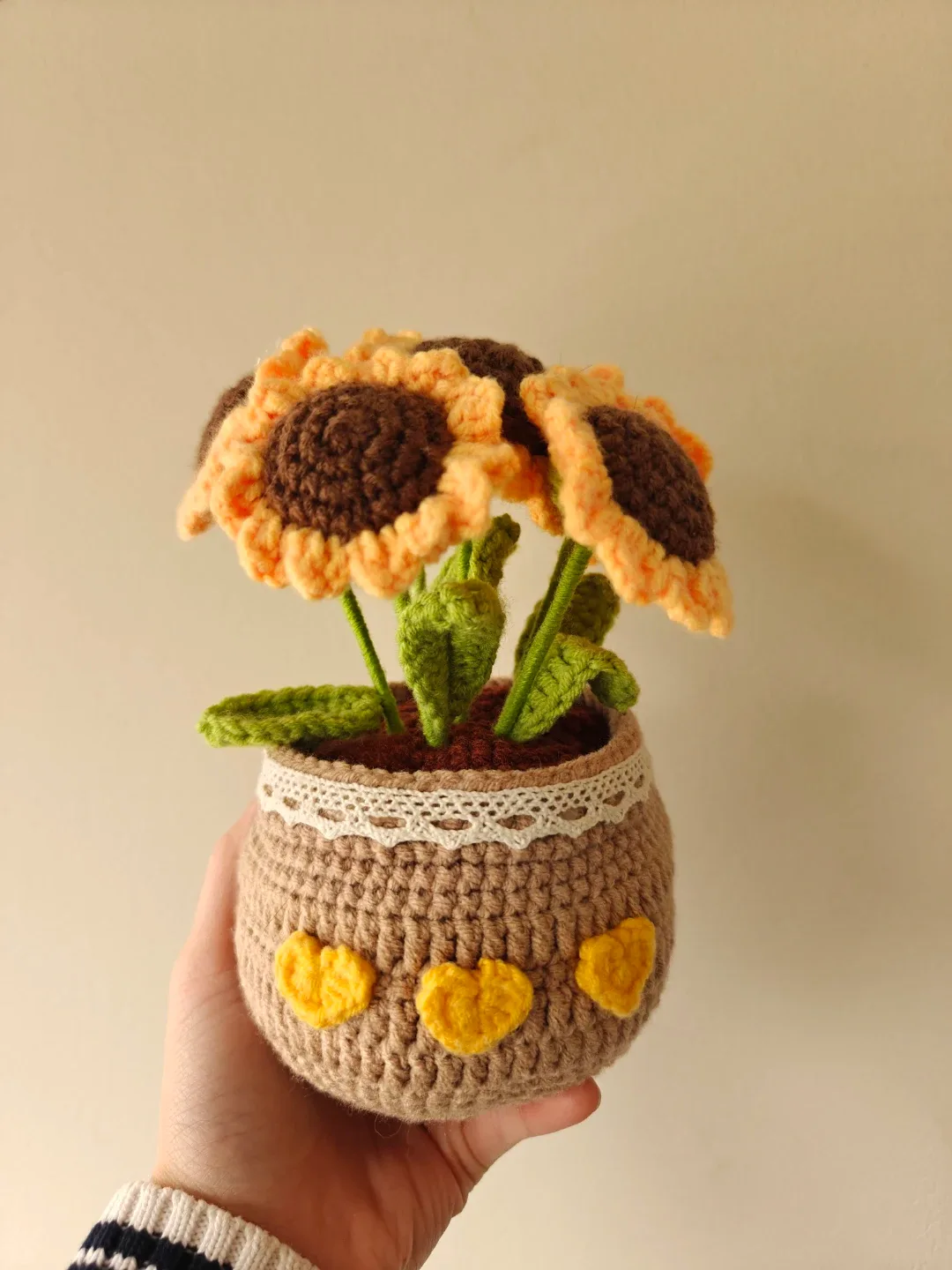 Crocheted Sunflower Plant