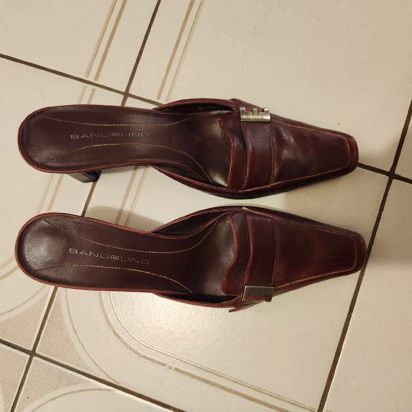 Bandolino Maroon Leather Mules- size 7 image indicator(2)