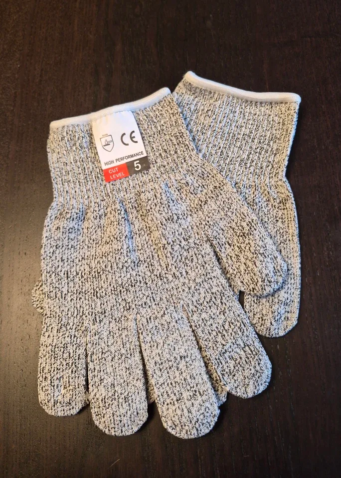 New PC Acacia wood solid spoon & kitchen gloves. image indicator(2)