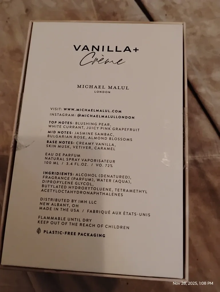 Michael Malul Vanilla+ Crème Eau de Parfum 100ml image indicator(2)