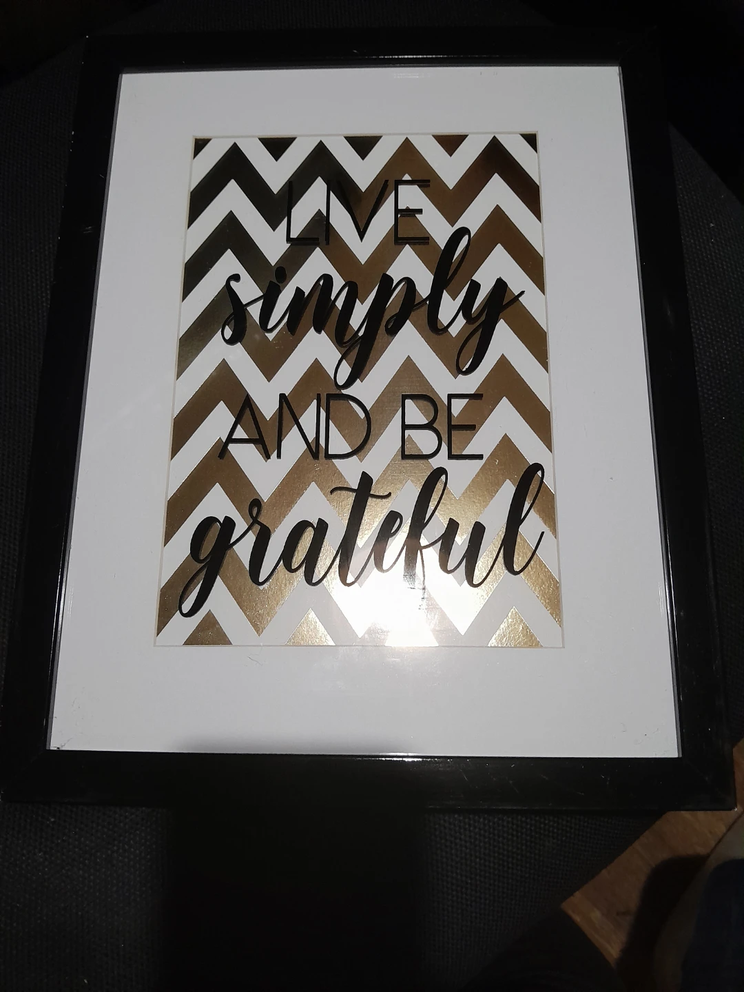 Framed 'Live Simply and Be Grateful' Print