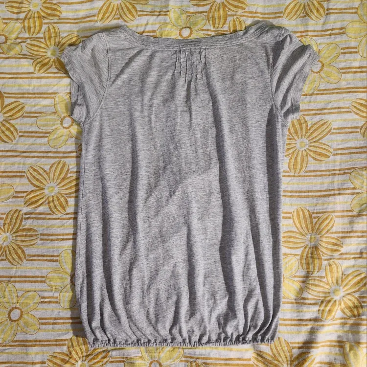 Grey Aeropostale babydoll top with button detailing image indicator(2)