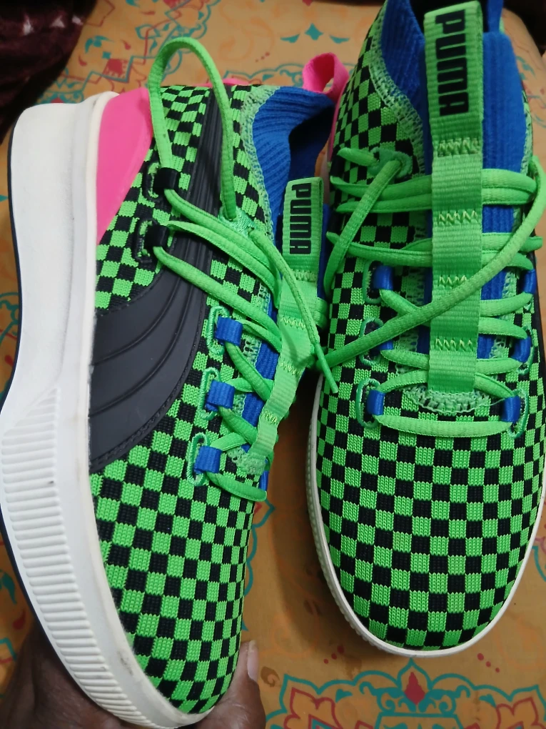 Puma Green Checkerboard Sneakers - photo 2