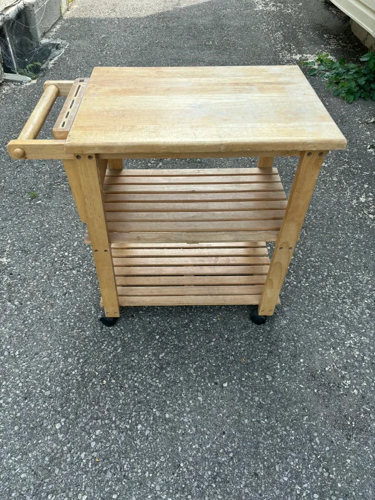 Wooden Butcher Block Kitchen Cart image indicator(4)