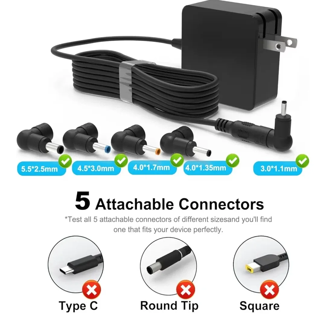 Universal Laptop Charger with 5 Connectors image indicator(2)