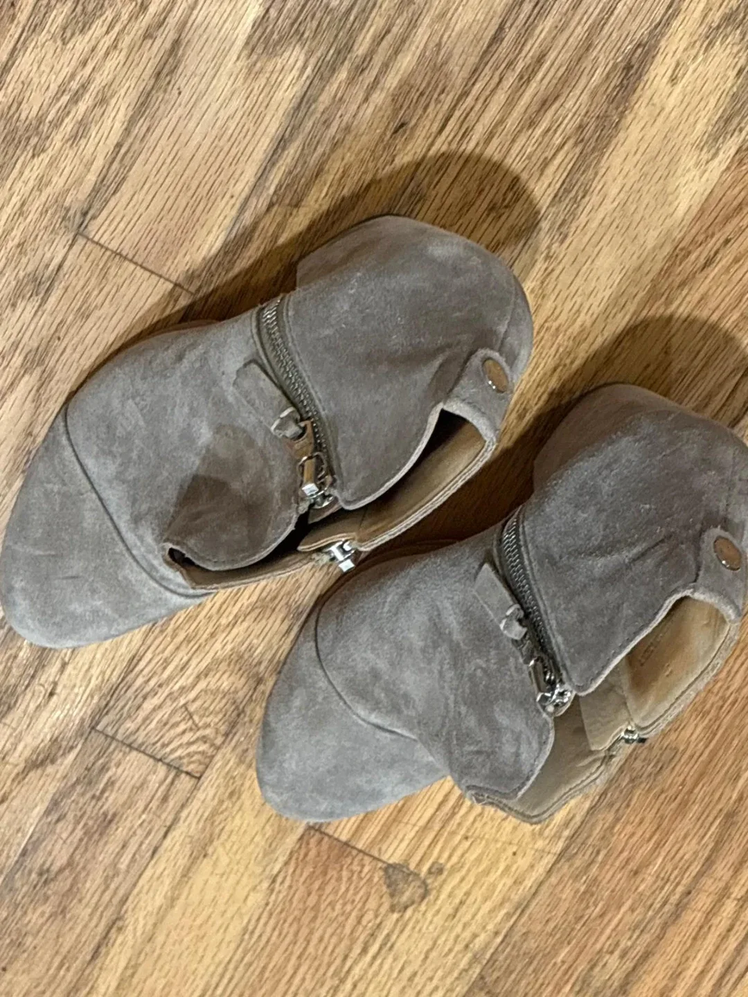 Grey Suede Ankle Booties, Size 7 image indicator(2)