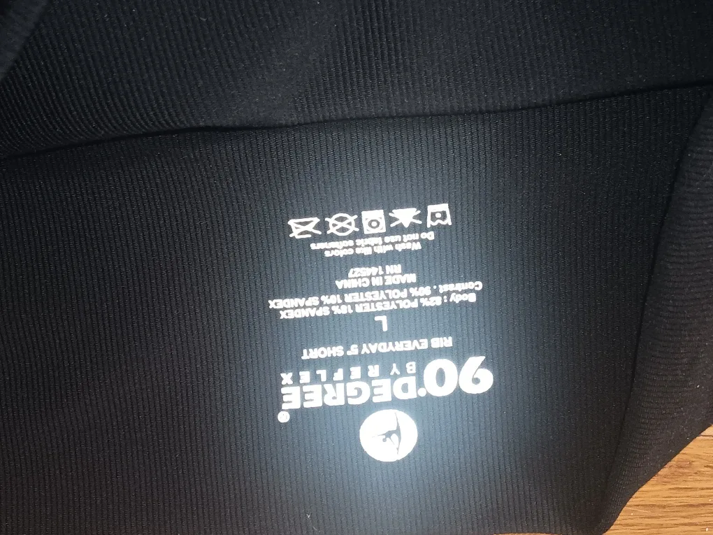 90 Degree by Reflex Black Rib Everyday Short - Size L image indicator(3)