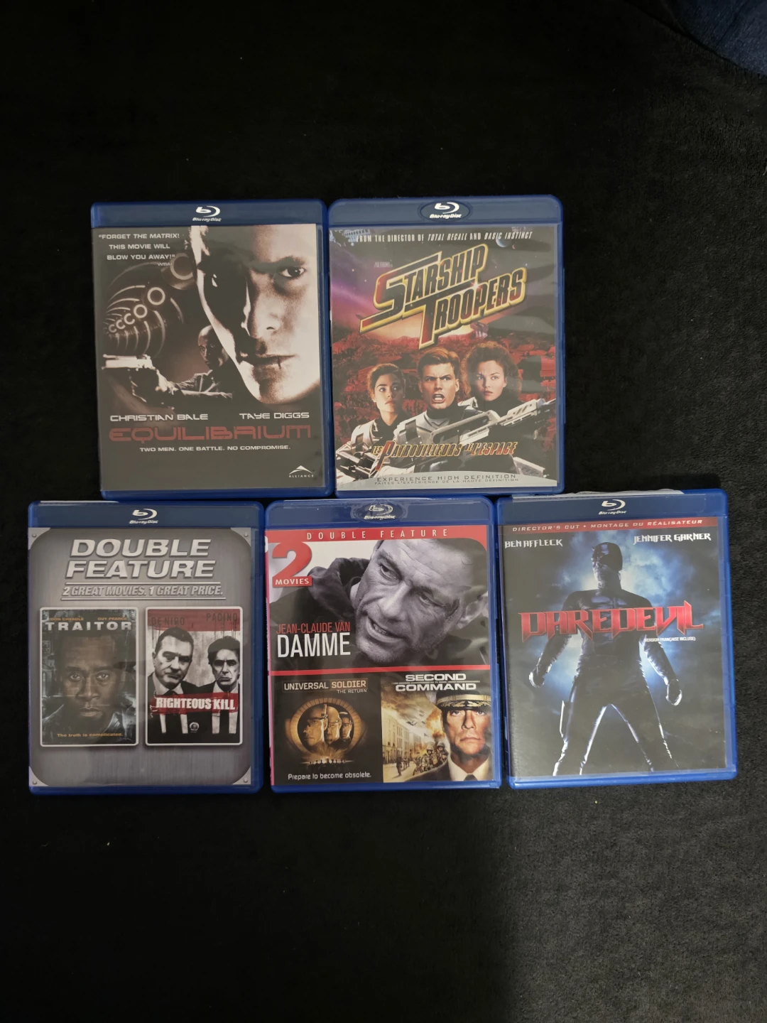Blu-ray Movie Bundle: Equilibrium, Starship Troopers, Daredevil