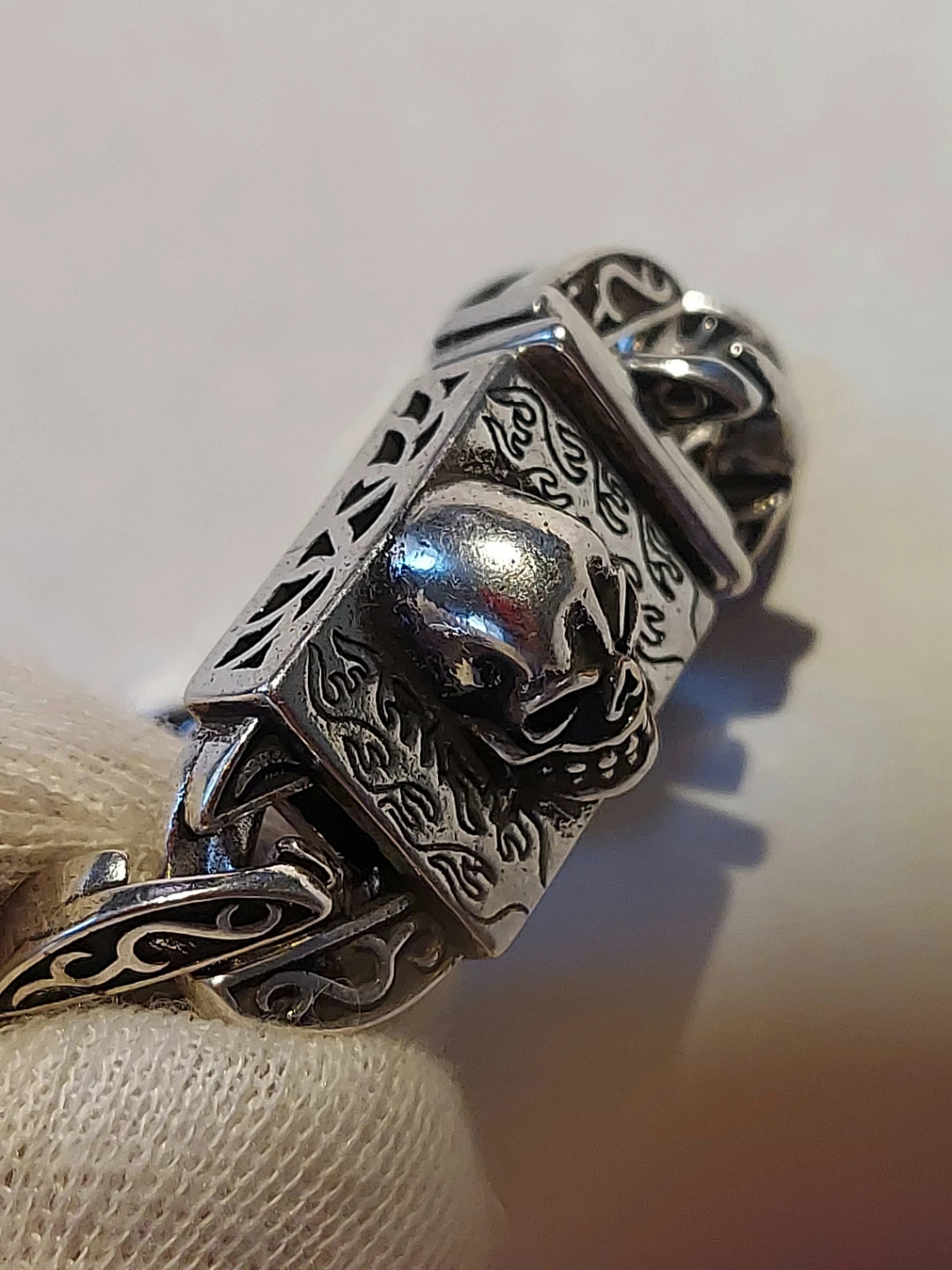 Skull Design Silver Bracelet - photo 5