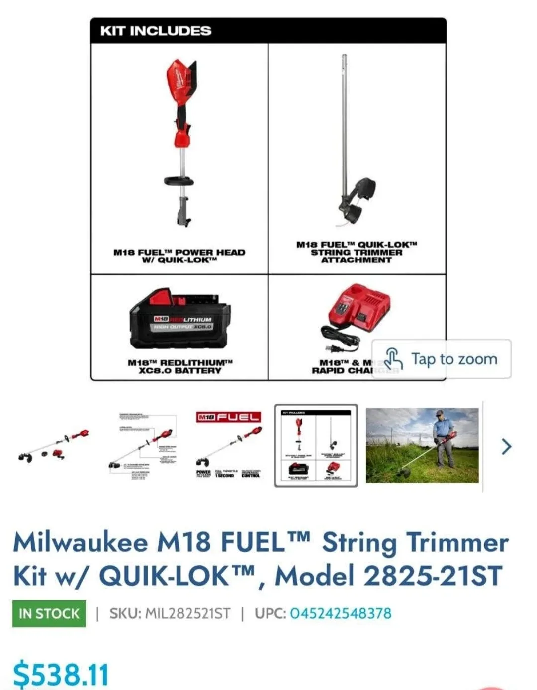 Milwaukee M18 FUEL String Trimmer Kit 2825-21ST NEW image indicator(3)