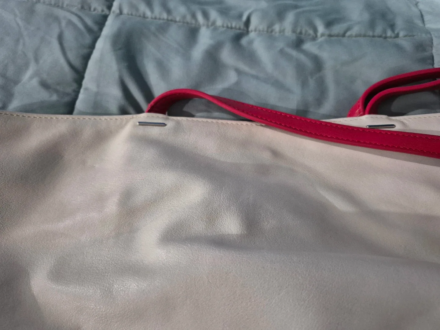 Danielle Nicole White & baby blue Colorblock Tote Handbag image indicator(5)