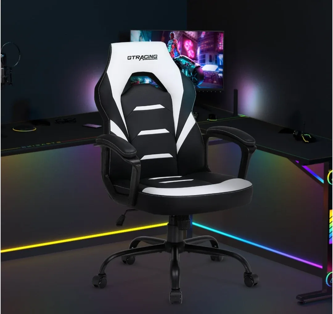 GT Racing Gaming Chair - Black and White