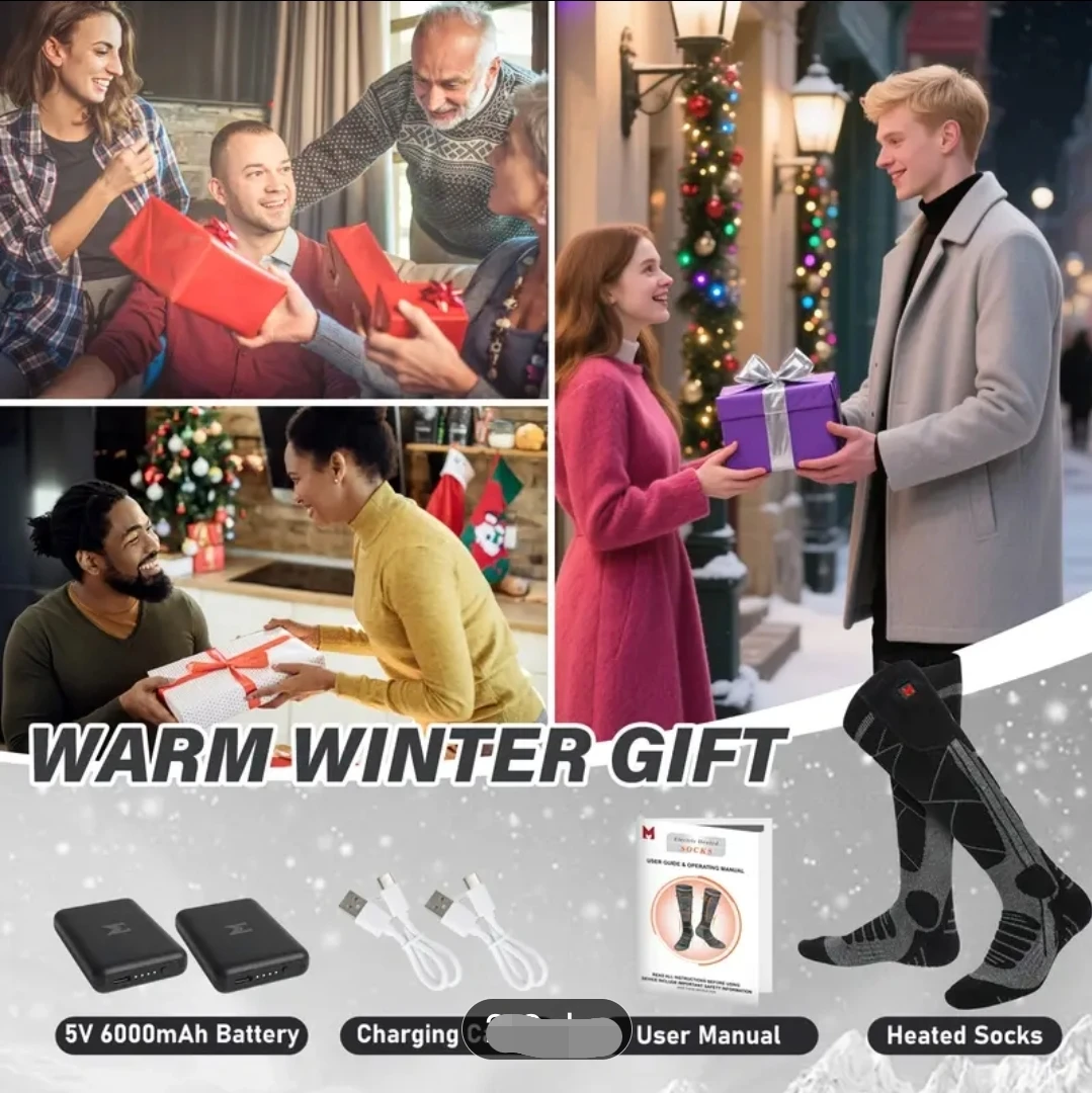 Washable Heated Socks with 4 Heating Levels