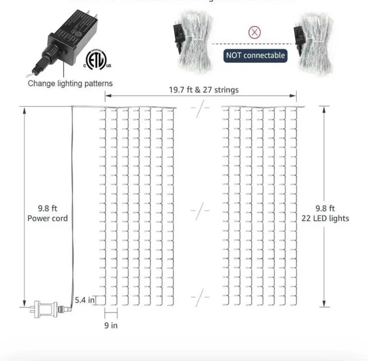 Lepro LED Curtain Lights - New in Box image indicator(2)