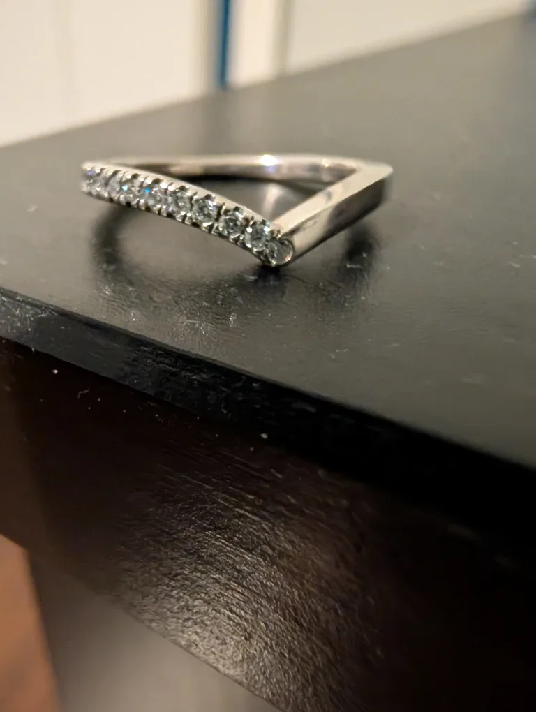 Silver-tone Ring with Stones