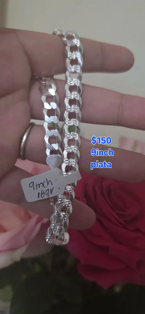 9inch , brasalete de plata italiana