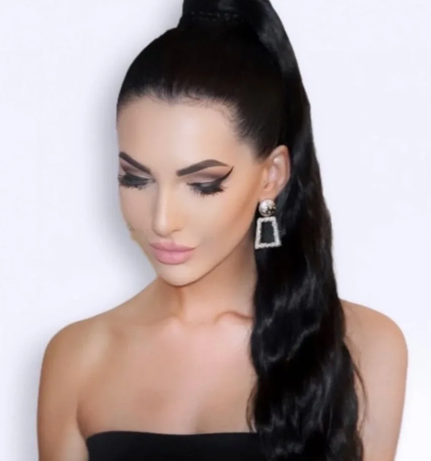 Real hair clip in ponytail extensions 16" - foxylocks image indicator(4)