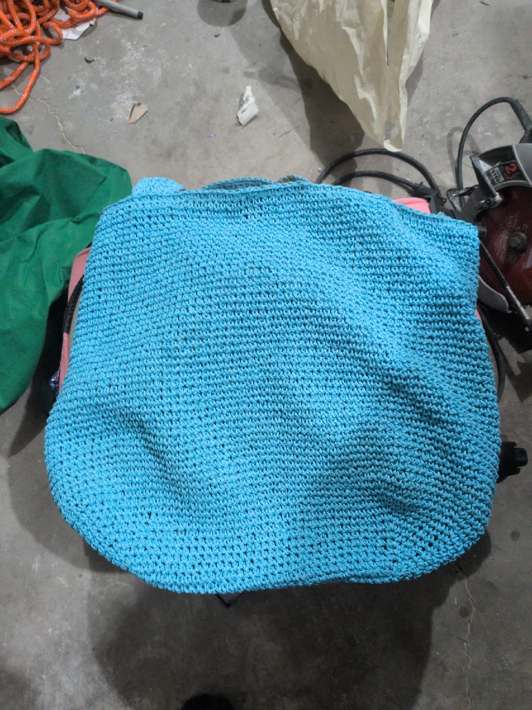 Old Navy Blue Crochet Tote Bag - photo 2