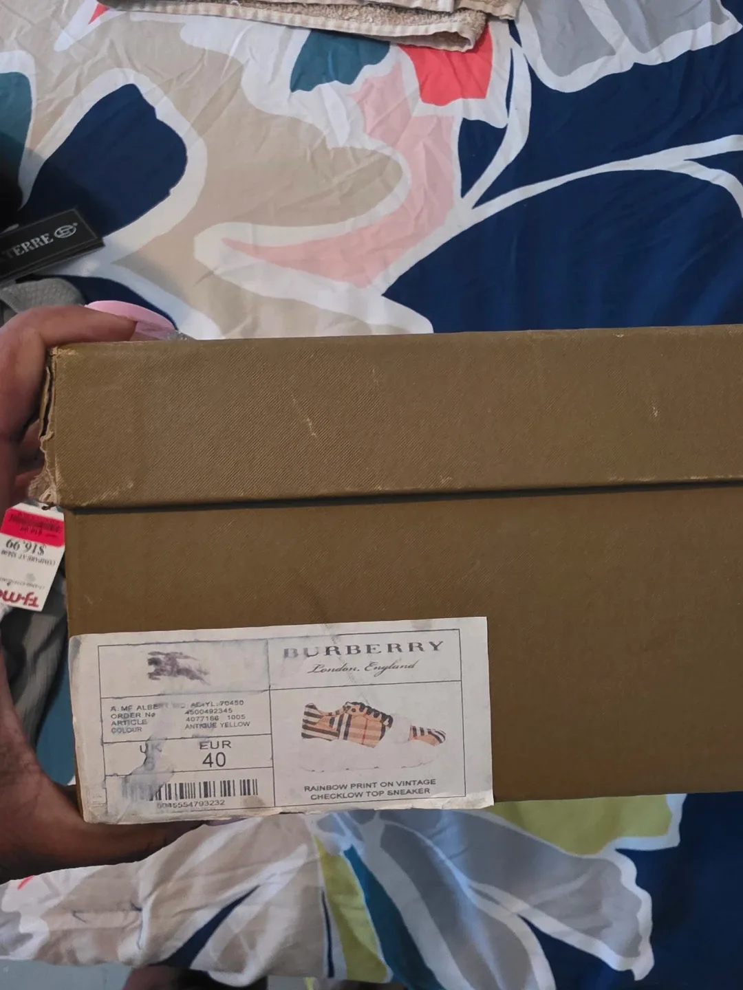 Burberry Rainbow Print Vintage Check Low Top Sneaker - EU 40