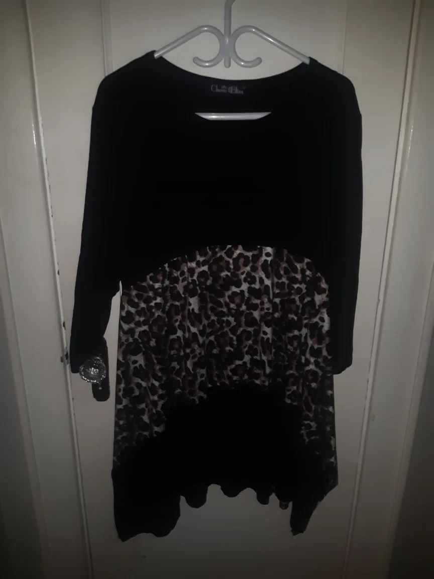 Cherie Bliss Black Leopard Print Tunic
