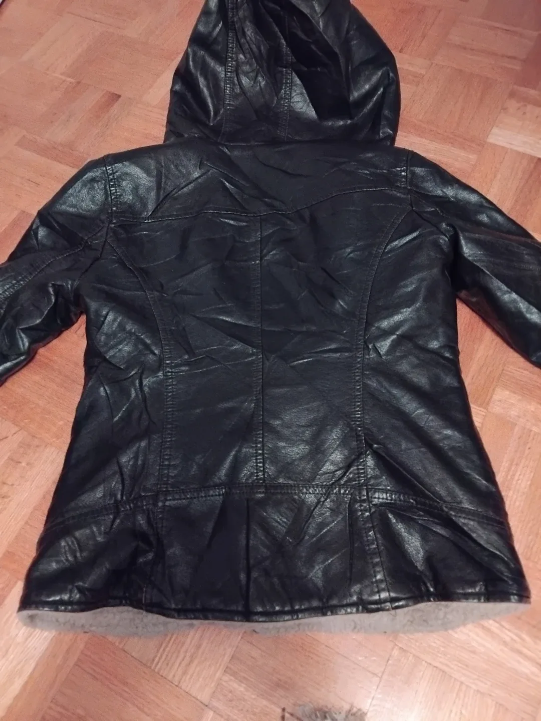 Levi's Brown Faux Leather Hooded Jacket image indicator(4)