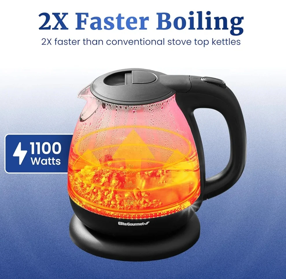Elite Gourmet Electric Glass Kettle - 1.0 L Replacement Glass - photo 3