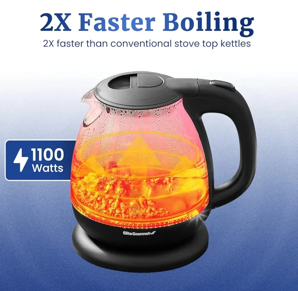 Elite Gourmet Electric Glass Kettle - 1.0 L Replacement Glass image indicator(3)
