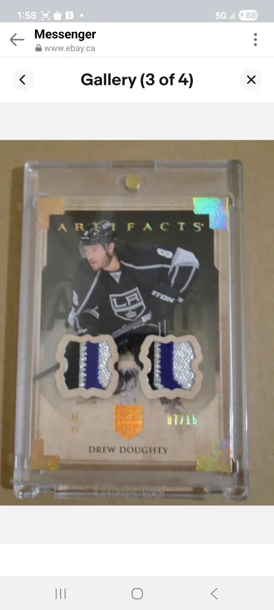 Drew Doughty Artifacts Hockey Card/ Los Angeles Kings patch image indicator(3)
