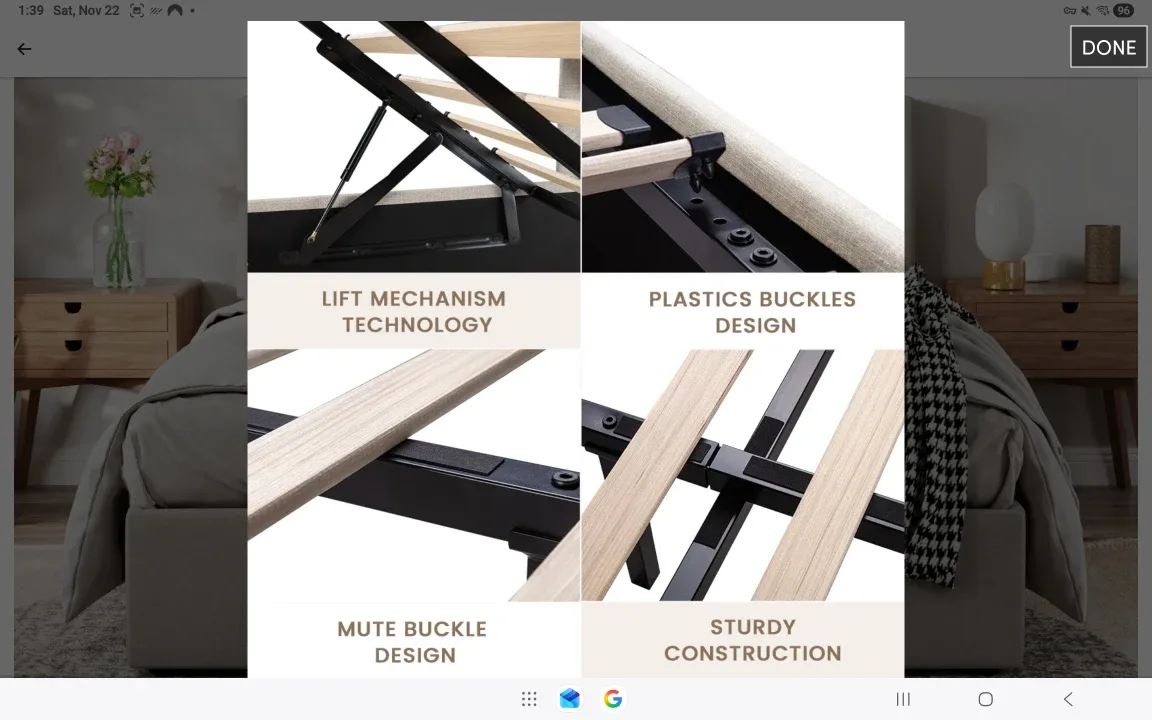 Queen Size Hydraulic Lift Bed Frame Like New image indicator(3)