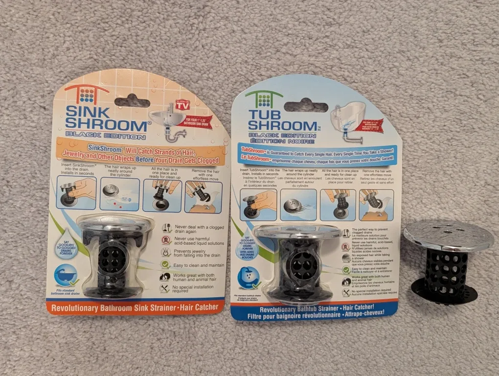 SinkShroom & TubShroom Black Edition Hair Catchers