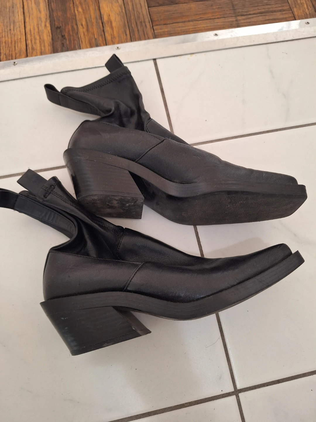 Black Leather Ankle Boots Zara